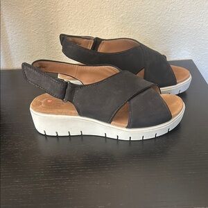 Clarks Black Slingback Sandals